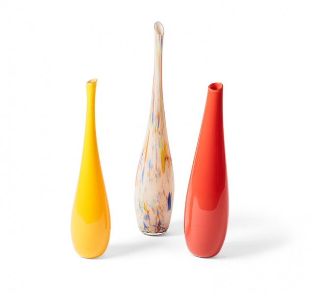 Set of 3 Polychrome Vases by Teobaldo Rossigno