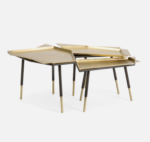 Brass Nesting Tray Tables by J Liston Design