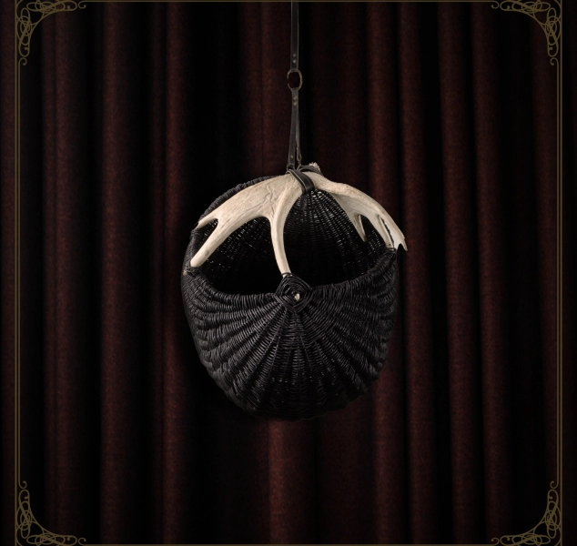 Hanging Shed Moose Antler Basket by Dax Savage