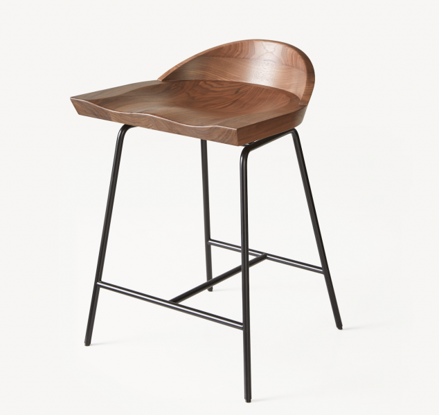 Spindle Low Back Counter | Bar Stool by BassamFellows