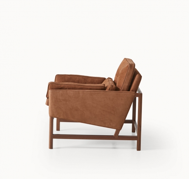 Wood Frame Low Back Lounge Chair by BassamFellows