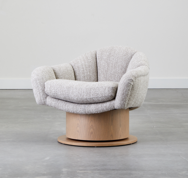 Turn Around Swivel Club Chair-Channel Tufted by COUP STUDIO