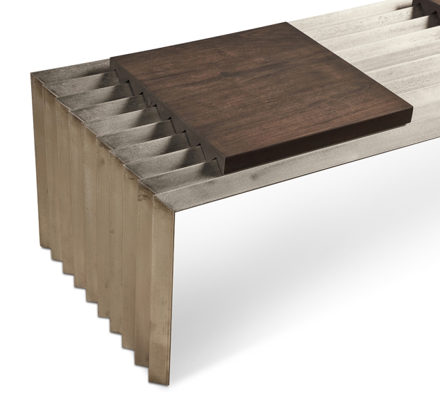 Corrugated Bench in Stainless Steel by J Liston Design