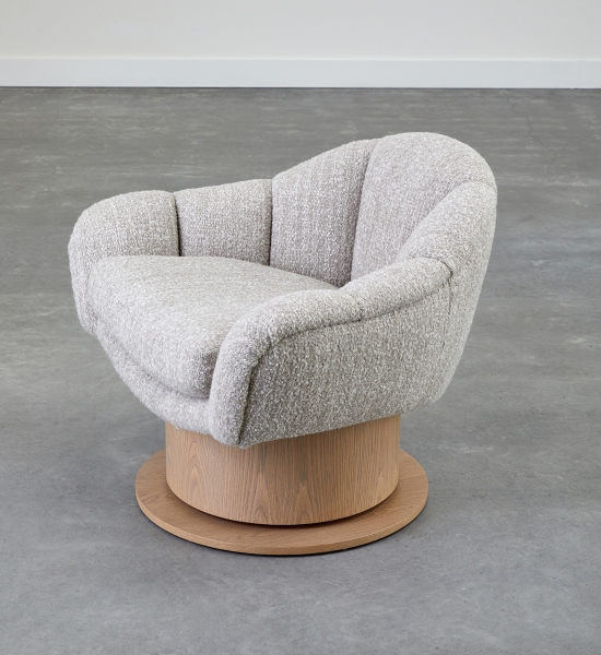 Turn Around Swivel Club Chair-Channel Tufted by COUP STUDIO