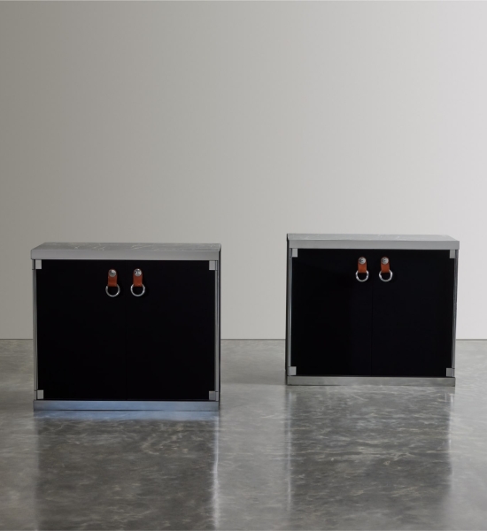 Pair of Noir Cabinets by Guido Faleschini for Hermes manufactured by Mariani