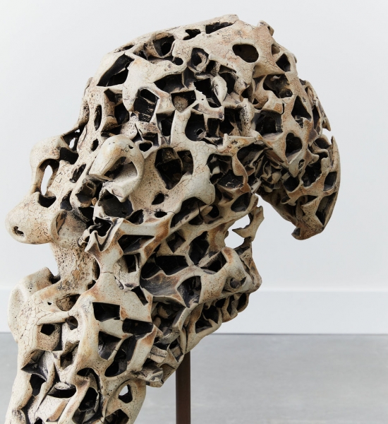 Bone Sculpture of Male Face