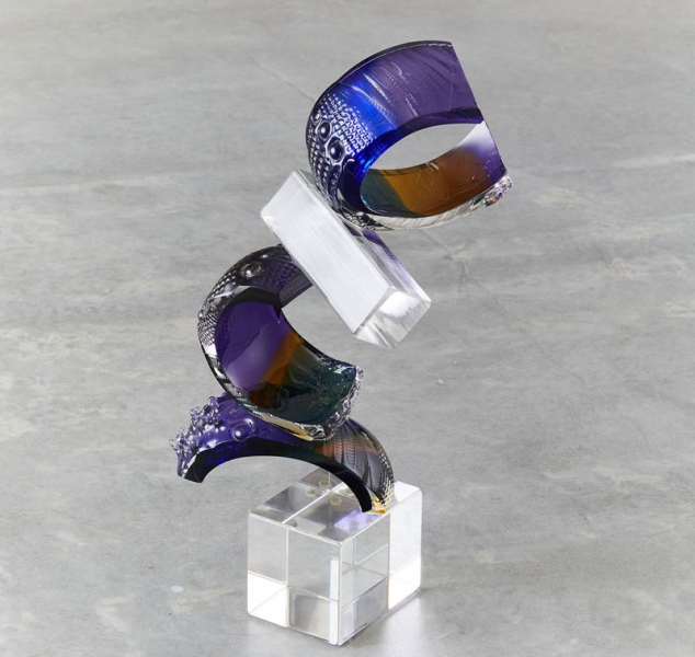 “Jazz” Hand-Blown Glass Sculpture By Leon Applebaum