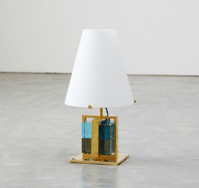 Cubist Table Lamp in Cerulean