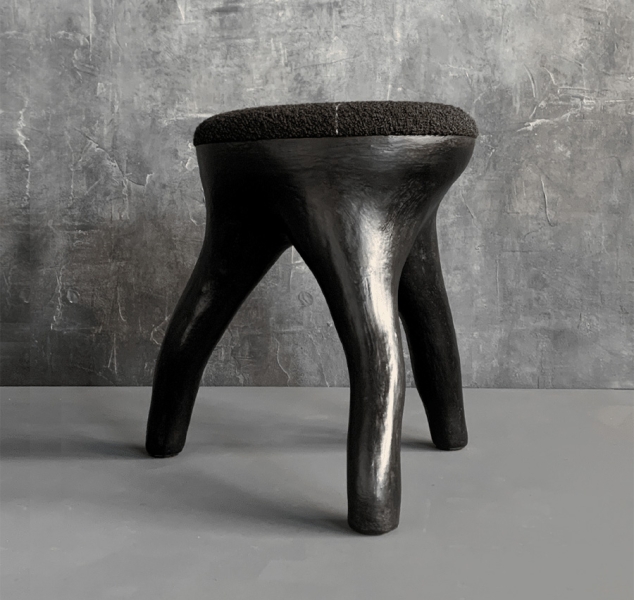 Kavrn Stool – Black Concrete #9 by Patrick Weder