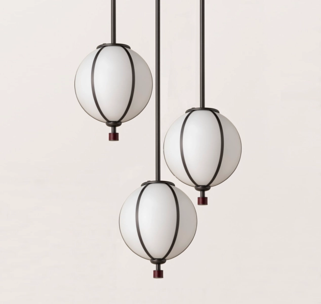 Rib Pendant – Small Sphere 3 Cluster by konekt