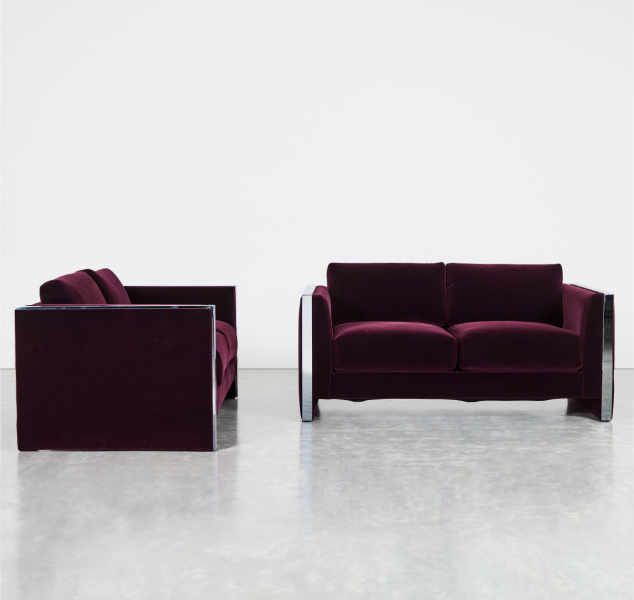 Pair of Cubo Sofas by Milo Baughman