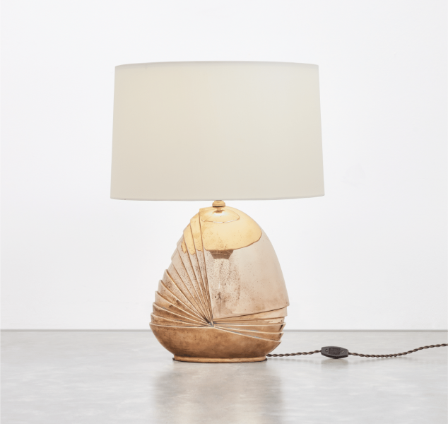 Sculptural Brass Lamp by Esa Fedrigolli