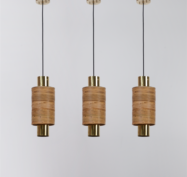 Set of 3 Bambu’ Pendants