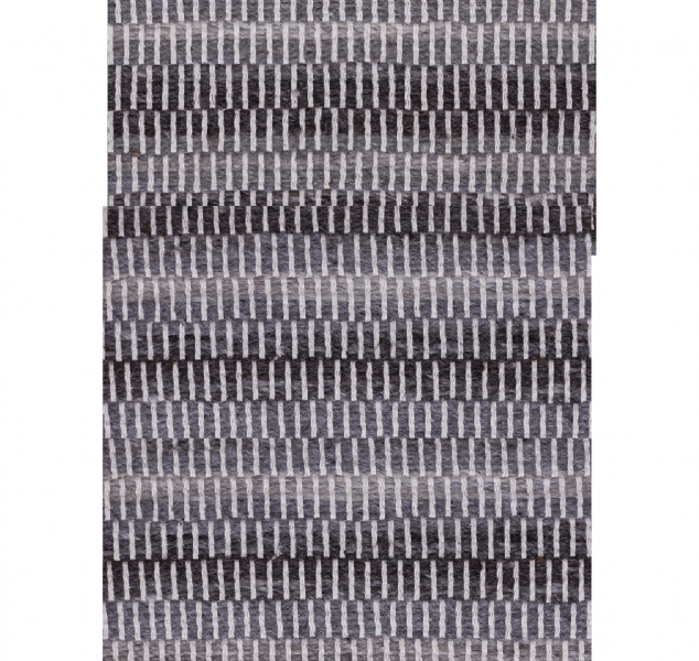 Compound Weave Wool Rug in Stripe Effect by Madda Studio