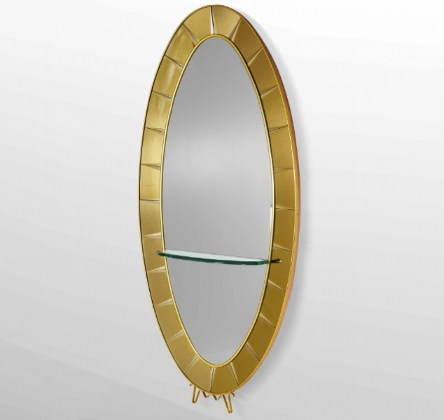 Oval Mirror with Shelf  by Cristal Art
