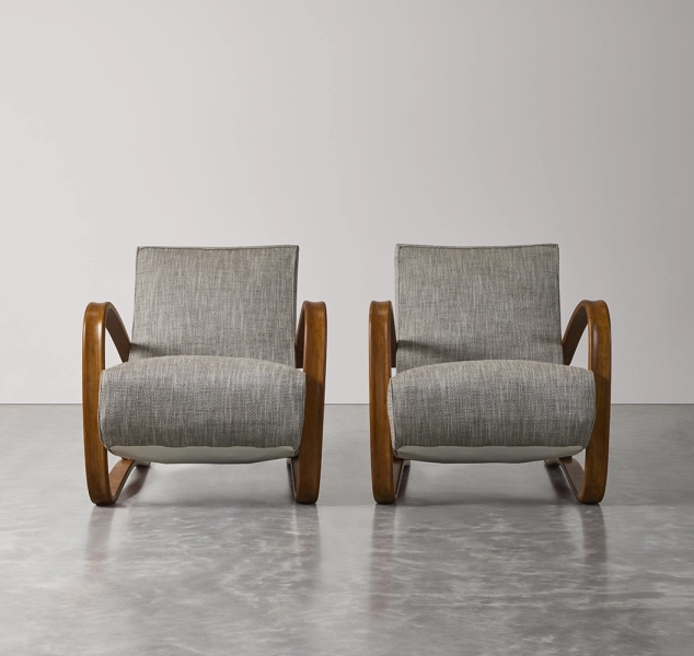 Pair of H269 Armchairs by Jindrich Halabala for Thonet