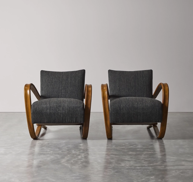 Pair of H269 Armchairs by Jindrich Halabala for Thonet