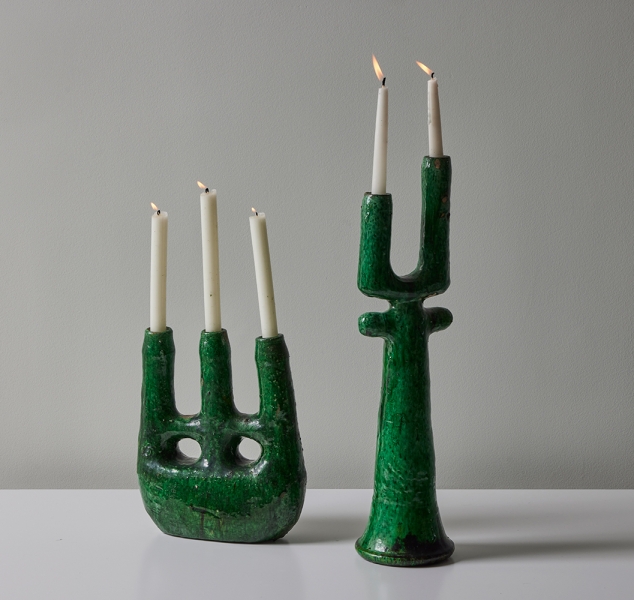 Pair of Moroccan Tamegroute Candle Holders