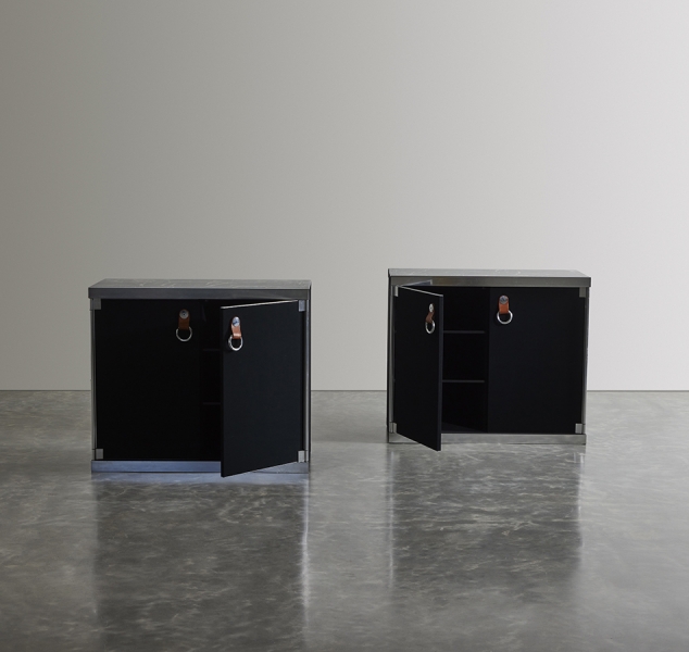Pair of Noir Cabinets by Guido Faleschini for Hermes manufactured by Mariani