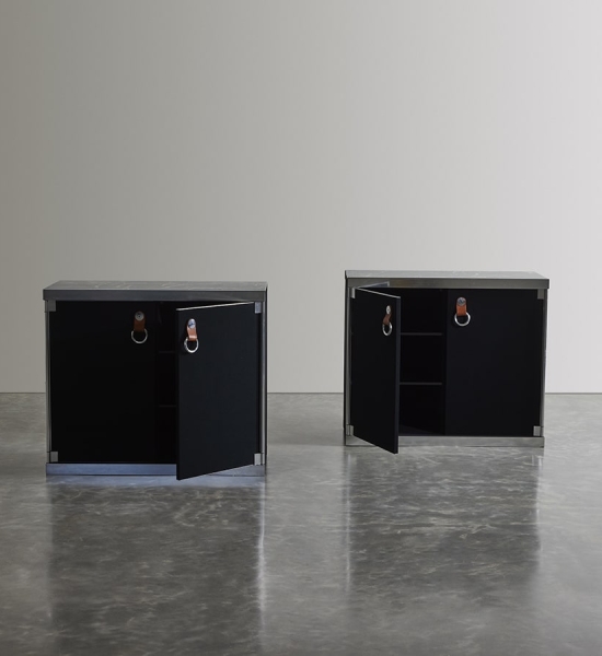 Pair of Noir Cabinets by Guido Faleschini for Hermes manufactured by Mariani