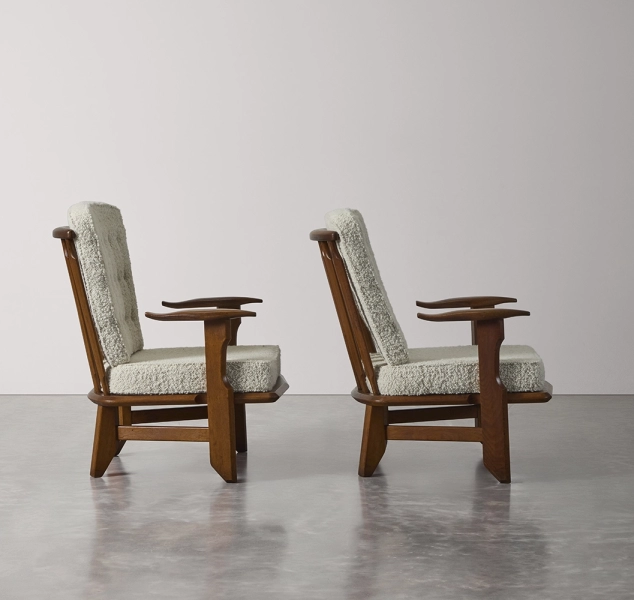 Pair of Votre Armchairs by Guillerme et Chambron