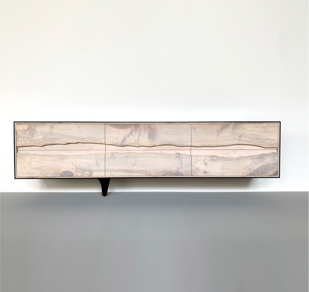 OUTSIDE IN Credenza in Black – Wall Mounted 84″ by Patrick Weder