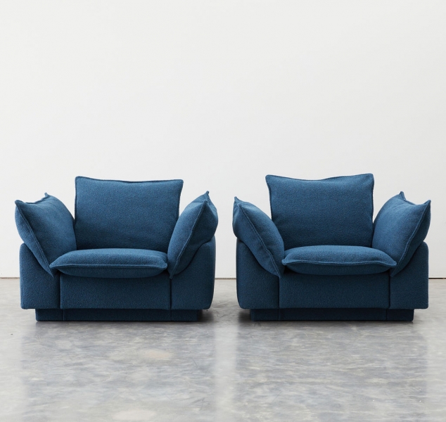 Pair of Soffice Chairs by Cini Boeri for Arflex