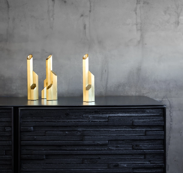 Three Door Charred Wood Cabinet by J Liston Design