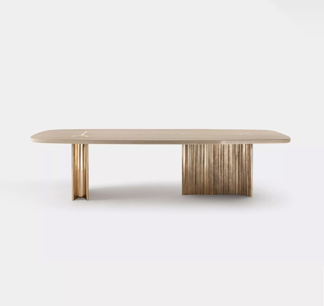Tributary Dining Table with Inlay by Refractory