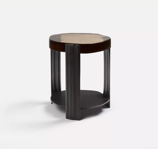 Tributary Occasional Table With Glass Top by Refractory
