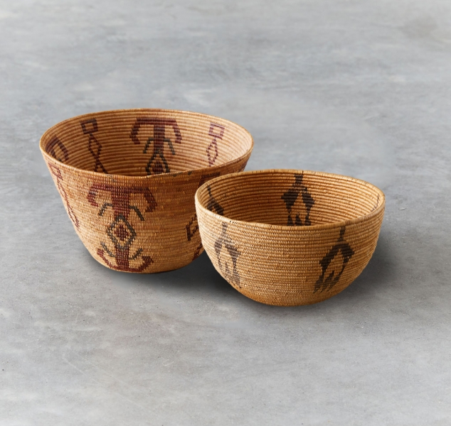 Pair of Native American Yokuts Baskets