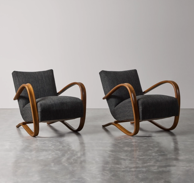 Pair of H269 Armchairs by Jindrich Halabala for Thonet