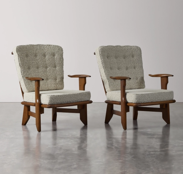 Pair of Votre Armchairs by Guillerme et Chambron