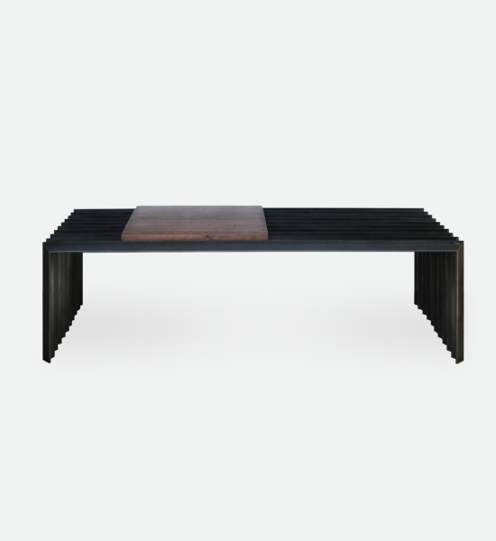 Corrugated Bench in Blackened Steel by J Liston Design